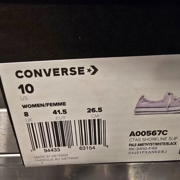 Converse Chuck Taylor All Star Shoreline Slip Womens Casual Shoes 10 Amethyst - Picture 10 of 16